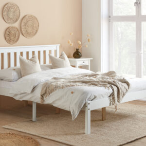 BIRLEA Denver 5ft King Size White Wooden Bed Frame £249