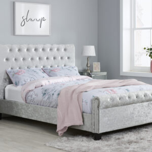 Birlea Sienna Silver Crushed Velvet Double Bed £299