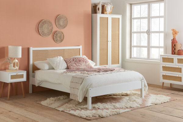Birlea Croxley White Double Rattan Bed Frame £299