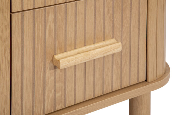 Birlea Axel 2 Drawer Fluted Bedside in Oak Finish - Image 5
