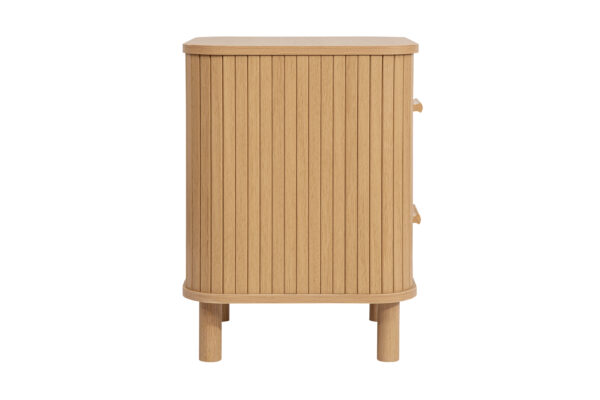 Birlea Axel 2 Drawer Fluted Bedside in Oak Finish - Image 4