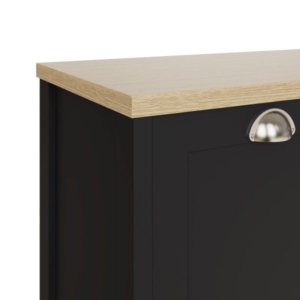 LANCASTER 2 DOOR SHOE CABINET BLACK £134 - Image 2