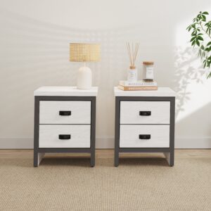 BOSTON 2 DRAWER BEDSIDE TABLE PAIR WHITE £129