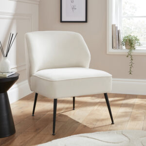 GFW AVA SOFT VELVET ACCENT CHAIR NATURAL £125