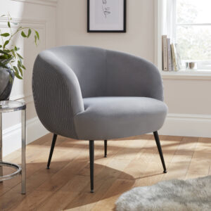 GFW KAMILAH VELVET PLEATED ACCENT CHAIR GREY £179