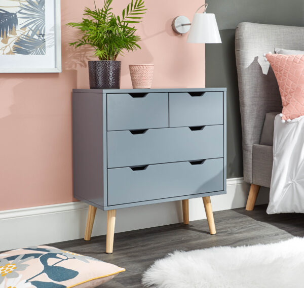 GFW NYBORG 2+2 DRAWER CHEST DARK GREY £109