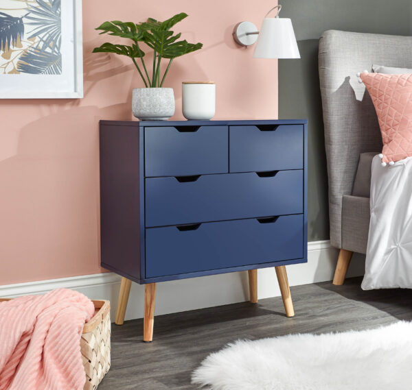 GFW NYBORG 2+2 DRAWER CHEST NIGHTSHADOW BLUE £109