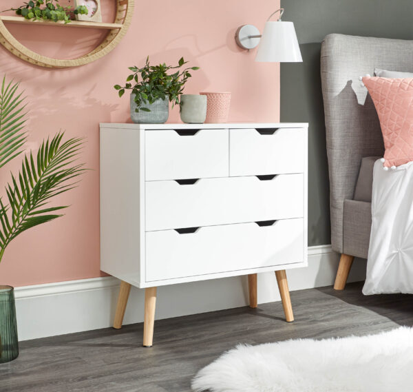 GFW NYBORG 2+2 DRAWER CHEST WHITE £109