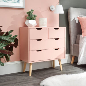 NYBORG 2+2 DRAWER CHEST CORAL PINK £109