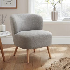 GFW EVIE TEDDY ACCENT CHAIR GREY £109