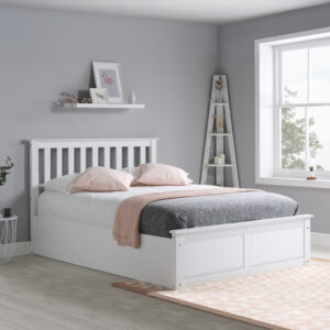 Phoenix Double Ottoman Bed White