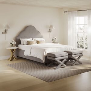 Quince Light Grey Upholstered Bed Frame from £459