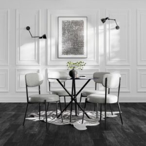 Casa Glass and Black Dining Table 4 Smith Graphite Chairs £329
