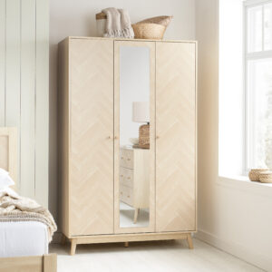 Herringford 3 Door  Wardrobe With Mirror