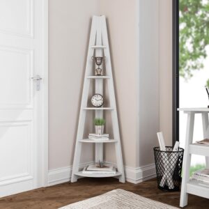 Tiva White Corner Ladder Shelving £69