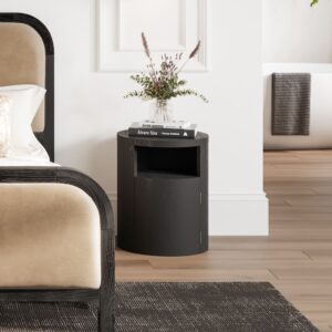 Yori Black Bedside Cabinet £159